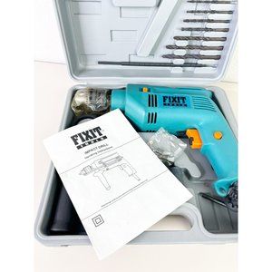 Fixit Fix it Tools Electric Corded Power Impact Drill Model 13-Hard Case New!